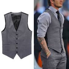 Men Casual Formal Slim Fit Business Dress Tops Tuxedo Vest Suit Waistcoat Gray Vest Outfits Men Men Vest Outfits Formal Mens Fashion