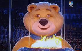 If vladimir putin really could ride a bear it would get a lot more publicity. Winter Olympics Closing Ceremony Recap Grin And Sochi Bear It Vanity Fair