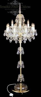 Chandelier crystal table lamp western floor lamps twig ceiling to with regard to most recent free standing chandelier lamps view photo 7 of 15. Beautiful Pottery Bohemian Crystals Standing Chandelier Bohemian Crystal Chandelier Crystal Lamp