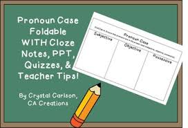 Pronoun Case Subject Object Possessive Foldable Powerpoint Chart And Quiz