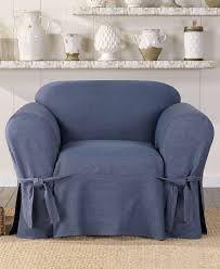 Sure Fit Authentic Denim One Piece T Cushion Chair Slipcover Reviews Slipcovers Home Decor Macy S In 2020 Slipcovers For Chairs Denim Chair Slipcovers
