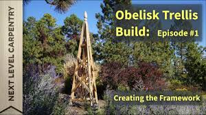 There are some tricky angled cuts, though, that you'll need to make to get the legs to splay correctly. Garden Obelisk Trellis Build Part One The Legs Youtube