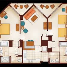 Display Larger Version Of Floor Plan Of A 2 Bedroom Villa With Images Aulani Disney Hotel Orlando 2 Bedroom Apartment Floor Plan