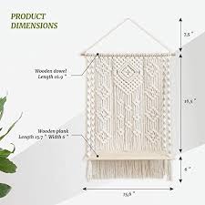 Wall hanging decor wall decor wall hanging hanging plants ladder decor hanging chair. Macrame Wall Hanging Plant Decor Shelf Indoor Outdoor Floating Wood Shelve Decorative Hand Made Rope Boho Shelving For Plants Pricepulse