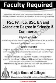 Pgc Punjab Group Of Colleges Jobs 2018 For Faculty College Job Faculties Job