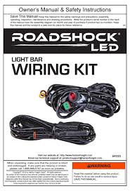 Wiring led light bar requires some skills and knowledge. Harbor Freight Tools Roadshock Led Light Bar Wiring Kit Owner S Manual Pdf Download Manualslib