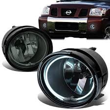 04 15 Nissan Titan Armada Smoked Lens Halo Ring Fog Lights W Light Bulbs Nissan Titan Nissan Fog