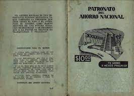 Institución que fue creada, en 1950, como organismo público descentralizado y transformada, en 2001, a banco del ahorro nacional y servicios financieros así como, en 2019, a banco del bienestar. Numismatica Cartilla Ahorro Escolar Sesentas