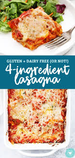 Easy Four Ingredient Lasagna With Gfdf Options Recipe Easy Lasagna Recipe Dairy Free Lasagna Dairy Free Dinner