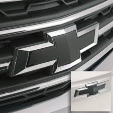 2017 Traverse Bowtie Black Front And Rear 23213446 Chevrolet Traverse Emblems Black