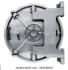 Metallic Bank Vault Door On White Stock Photo 185638625 ...
