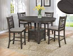 Cm2795gy T 4260 5 Pc Winston Porter Renshaw Hartwell Grey Finish Wood Counter Height Oval Dining Table Set Oval Table Dining Counter Table Set Dining Table