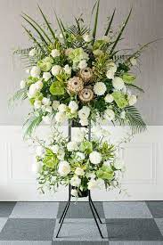 スタンド花 2段スタンド ラグジュアリーホワイト 白 グリーン llサイズ 高さ約210cm スタンド花 花 お祝い 花 アレンジメント