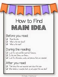 Main Idea And Topic Free Resources Teaching Main Idea