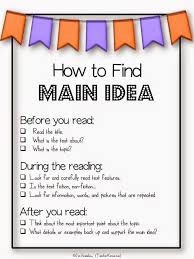 Main Idea And Topic Free Resources Teaching Main Idea