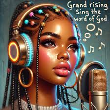 4k glossy oil painting with brushstrokes of a cute African American hip hop  girl with braids and immaculate makeup and glossy lips. She wears silver  and gold headphones with little neon lights