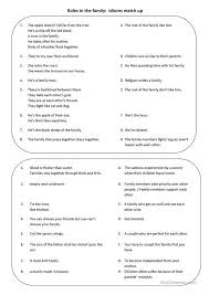Roles In The Family Idioms And Conversation Idioms Communicative Language Teaching Role