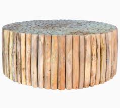 Exceptionaly interesting grainning and erosion marks. Round Teak Timber Driftwood Coffee Table White Wash