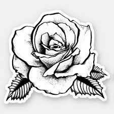 Rose Tattoo Sticker Zazzle Com In 2021 Tattoo Stickers Rose Tattoo Rose Drawing Tattoo