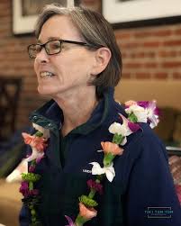 Margo's voice caught. “It gets me emotional. Making lei is spiritual for  me.” She took a few deliberate breaths and the room full of students grew  silent. We had gathered to