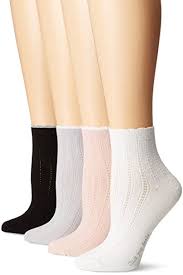 Hue Womens Scalloped Tipped Socks 4 Pack