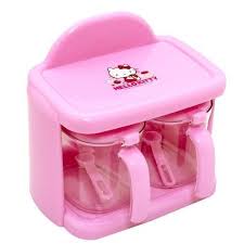 hello kitty seasoning condiment container case w spoon 2 pcs set donut hello kitty kitchen hello kitty spoon set