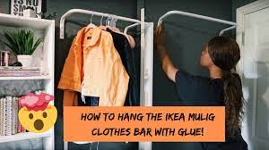 Soareraffordable solution to hang clothes. How To Hang The Ikea Mulig Clothing Bar With Glue 2019 Bedroom Update I Almost Cried Youtube