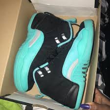 Black And Turquoise Jordans 12 Jordan Shoes Jordan Retro 12 Turquoise Color Black Size 5 5 Jordan Retro 12 Jordans Jordan Retro
