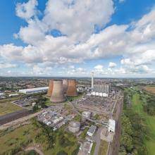 A football game taking place in rugeley, staffordshire, was interrupted by the controlled demolition of 4 chimneys at a power station in the town. Engie Amends Its Planning Application For Rugeley Power Station With Proposal To Include New All Through School Cannock Chase District Council