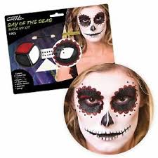 Merroyal women's dia de los muertos rose flower costume headpiece halloween day of the dead veil (red pink black veil). Le Jour Des Morts Maquillage Yeux Kit Mexicain Dia De Los Muertos Sfx Halloween Fiesta Ebay
