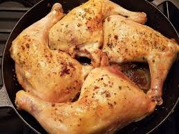 Chicken Leg Quarters Made Easy In The Cast Iron Pan From Stove To Oven To The Table Chicke Chicken Leg Quarters Cast Iron Chicken Chicken Quarter Recipes