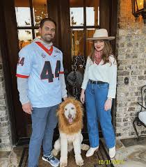 Celebrating 28 with Travon Walker and our pet lion 🦁 🎃🧡 #kathyranchhand  Thank you Jess for making today and every day so special. I love you big.