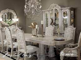 Michael Amini Monte Carlo Silver Pearl Ii Traditional Dining Room Set By Aico Luxury Dining Room Dining Room Suites Elegant Dining Room