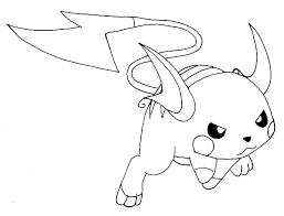 Raichu Fighting Pose Coloring Page Color Luna Di 2020