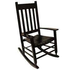 Style Selections Black Wood Rocking Chair S With Slat Seat Lowes Com In 2020 Wood Rocking Chair Outdoor Rocking Chairs Patio Rocking Chairs