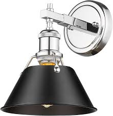 Golden Lighting 3306 Ba1 Ch Blk Orwell Contemporary Chrome Wall Light Sconce Gol 3306 Ba1 Ch Blk