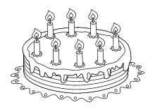 Ausmalbilder Zum Geburtstag Geburtstagstorte Kerzen Happy Birthday