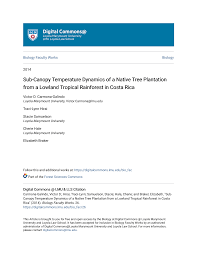 Sub-Canopy Temperature Dynamics of a Native Tree Plantation from a Lowland  Tropical Rainforest in Costa Rica