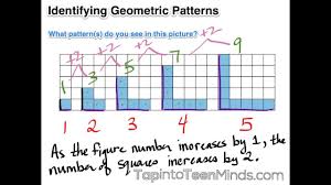 Please refer to the directions before question 16 on how to enter your answers in the grid. Identifying Geometric Patterns Grade 6 Patterning And Algebra Youtube