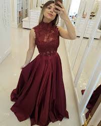 Burgundy High Neck Long Prom Dress Lace Bodice Princess Floor Length Long Formal Ball Gowns Maroon Prom Dress Long Military Ball Gowns Prom Dresses Lace