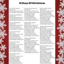 12 Days Of Christmas Words Twelve Days Of Christmas With Lyrics Christmas Carol Song Youtube