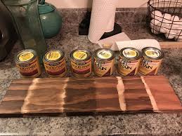 Minwax Stains One Coat On Pine Plywood From Left To Right