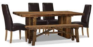Colby 6 Piece Dining Package Brown The Brick Dining Table Redo Wooden Dining Room Table Dining Table In Kitchen