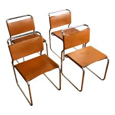 Vintage Oiled Leather Chrome Cantilever Chairs By Nicos Zographos Set Of 4 Image 1 Of 9 Chair Dining Chairs Cantilever Chair