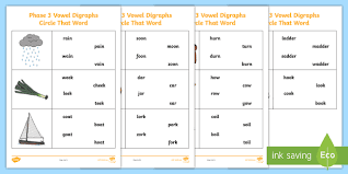 See more ideas about vowel teams worksheets, vowel team, phonics. Vowel Digraphs Circle That Word Worksheet Phase 3 Phonics