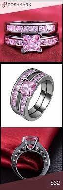 Pink Black Gold Wedding Ring Set Black Gold Wedding Gold Wedding Rings Black Gold Wedding Rings