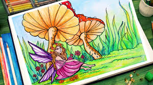 These fairies pay homage to the seasons, to love and to nature. Beautiful Fairy Drawing How To Draw Beautiful Fairy Scenery Very Easy Youtube
