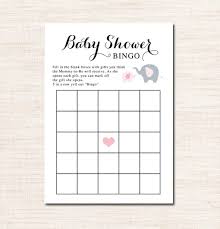 Our wide variety of diy online baby shower invitations can help you set your. Free Printable Pink Elephant Baby Shower Bingo Game La La Printables