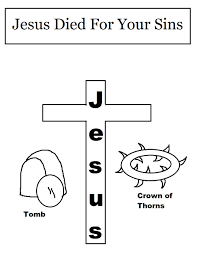 A bible coloring page illustrating that god so loved the world that he gave his one and only son, that whoever believes in him shall not perish but have eternal life. Jesus Coloring Pages