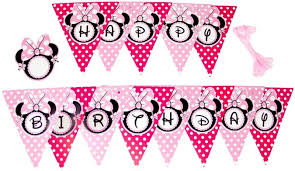 Get pink and black minnie mouse decorations today w/ drive up or pick up. Partysanthe Minnie Mouse And Mickey Mouse Happy Birthday Banner Pink N Black Birthday Theme Party Supplies Banner 4 5 Ft Pack Of 1 Buy Online In British Virgin Islands At Desertcart 141725564